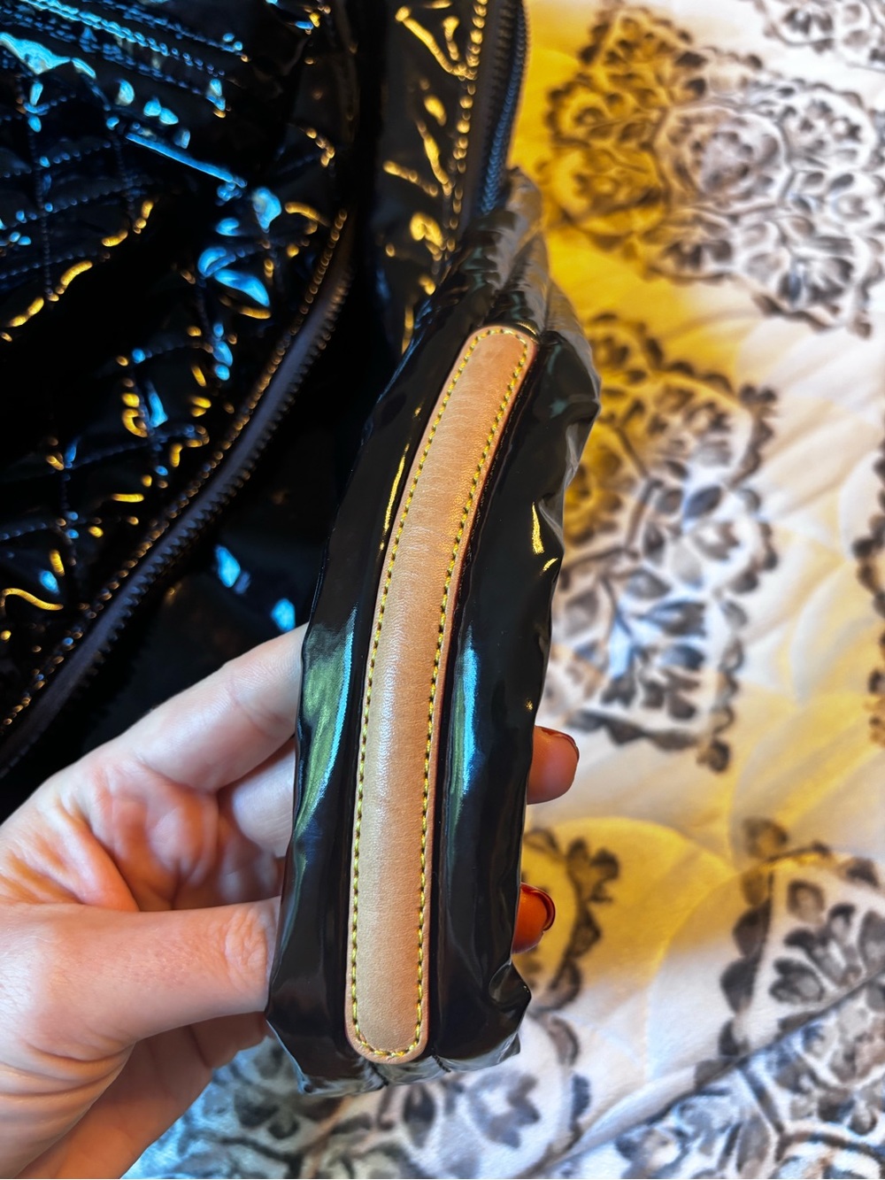 MZ Wallace Quilted Lacquer Tote in Black - Picture 10 of 12